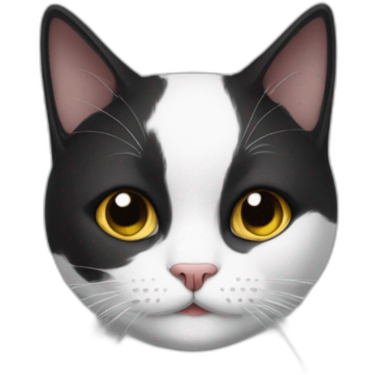 black and white cat with chin beard emoji