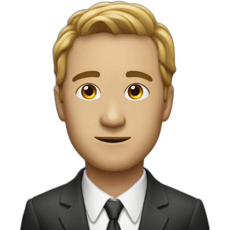 man in suit looking to the right (side view) emoji