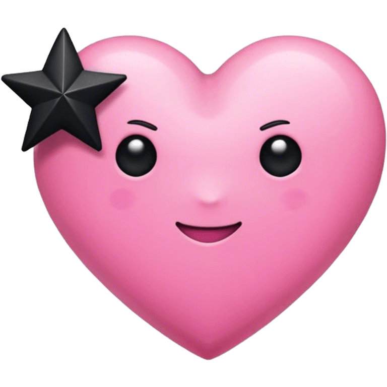 pink heart and black star emoji