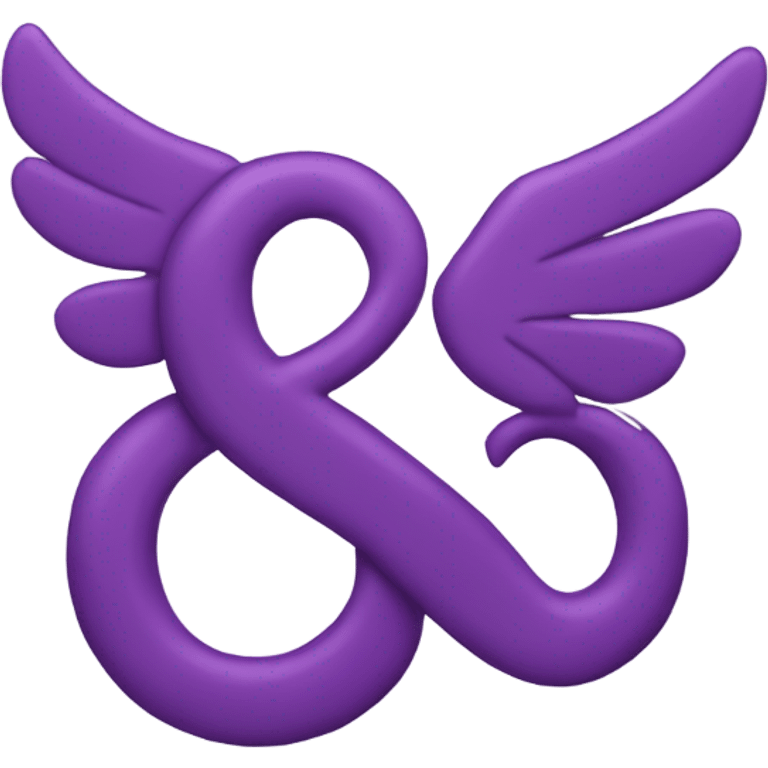 Purple letter S with small wings emoji