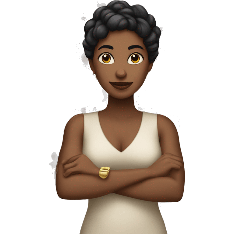 mulher negra de trança e brincos  emoji