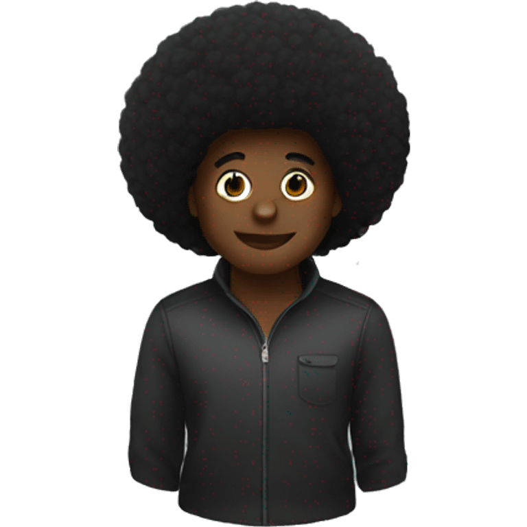 black emoji with afro emoji