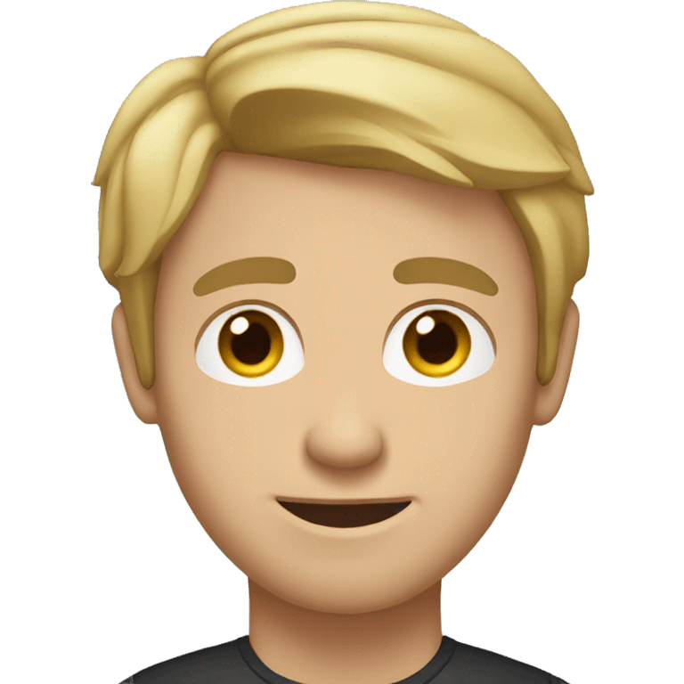 Man with brown hair and blonde tips on laptop emoji