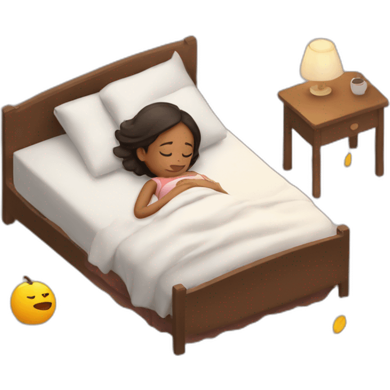 girl fall asleep in her bed emoji