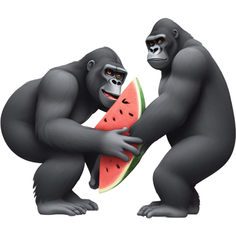 gorilla with chicken and watermelon  emoji