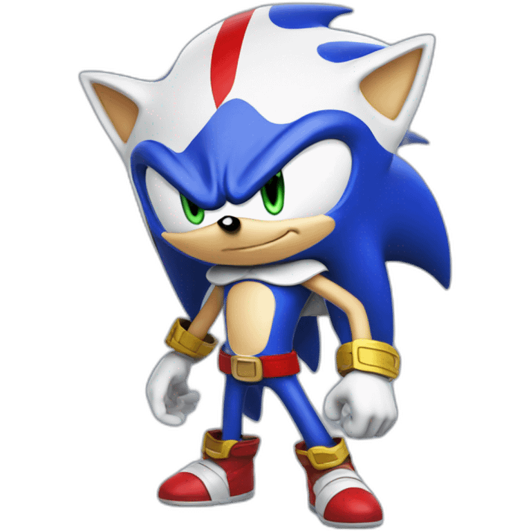 Sonic the hedgehog in an assassin's outfit emoji