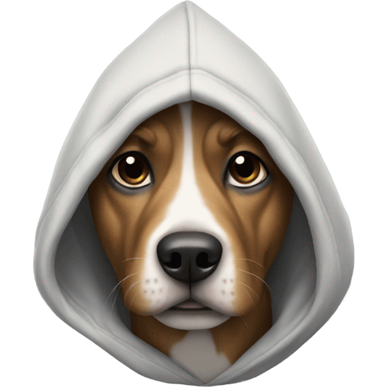 Dog wearing hoodie emoji