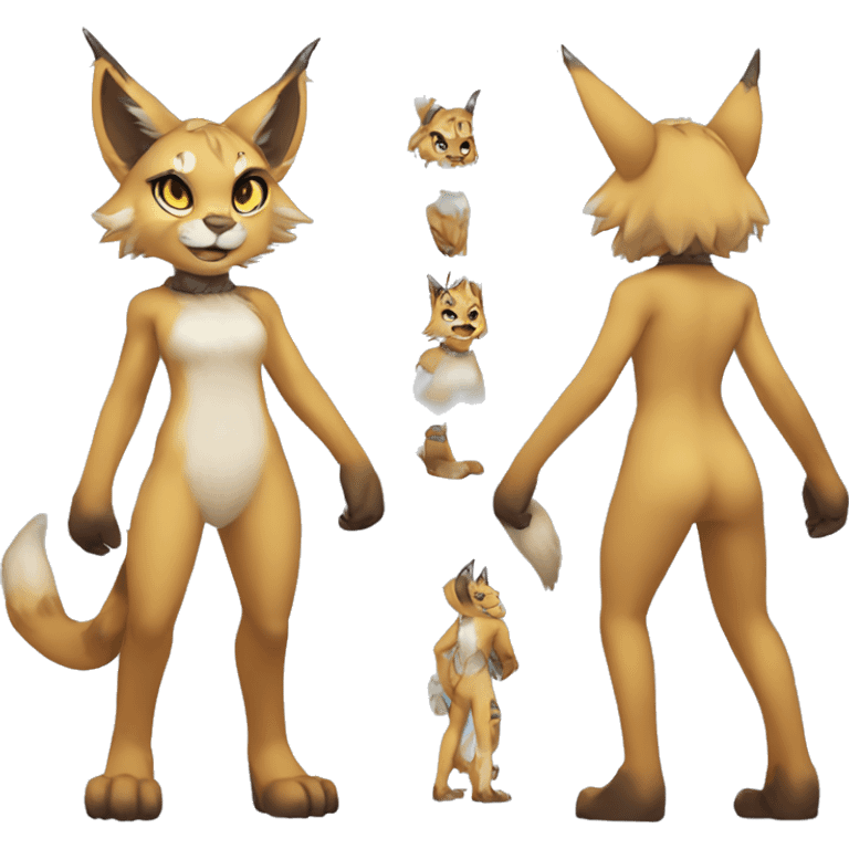 Anthro Sona Lynx-Fakémon Full Body emoji