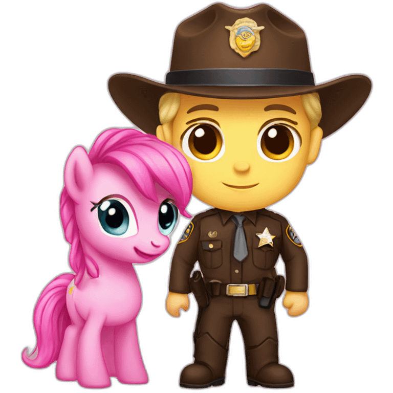 chibi pink pony and deputy emoji