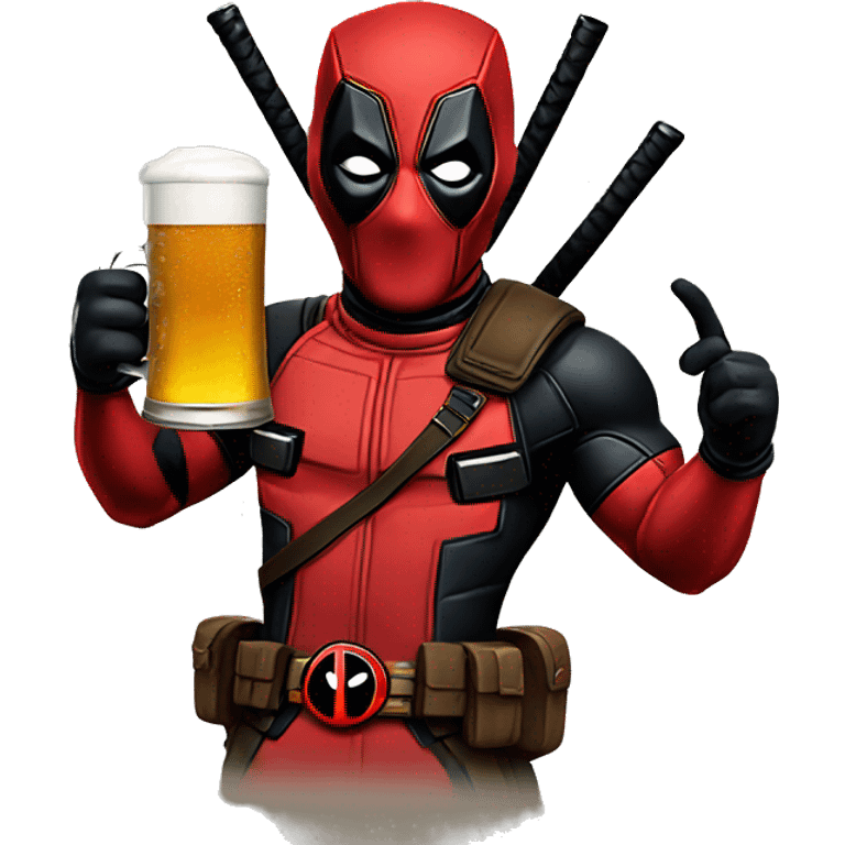 Deadpool drinking a beer  emoji