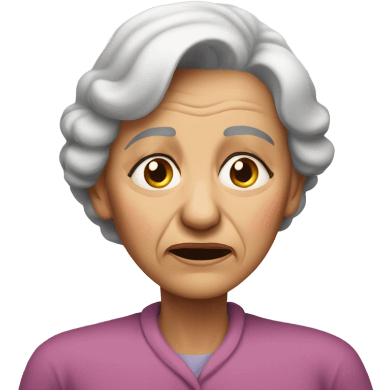 Grandma having pain in back emoji