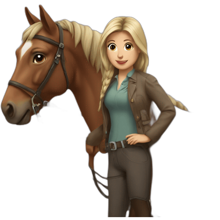 Louise avec un cheval emoji