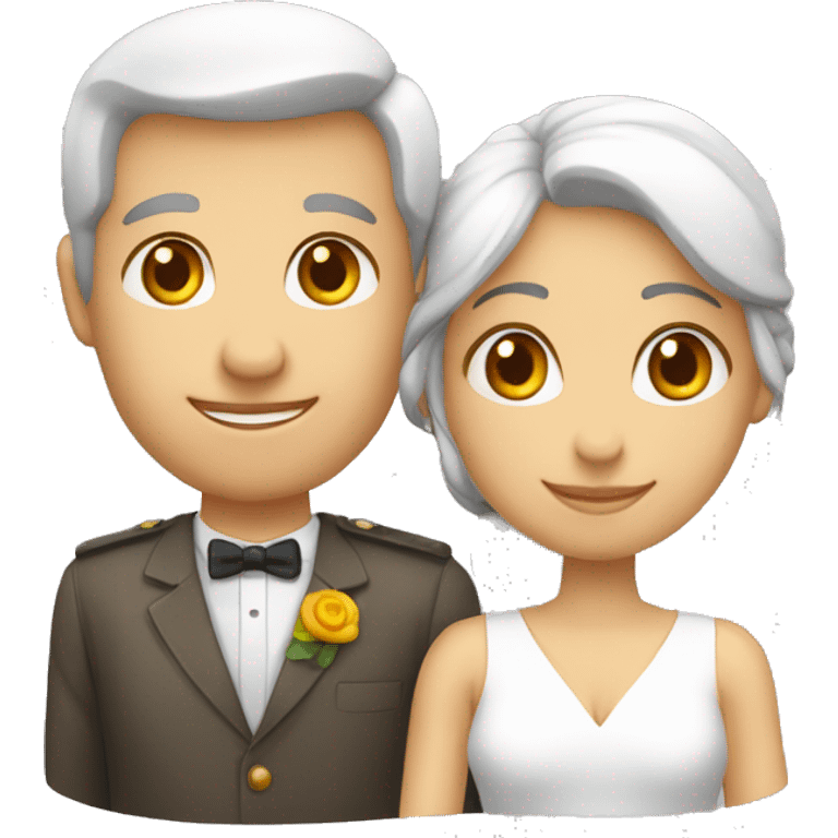 Casal com um coração branco  emoji