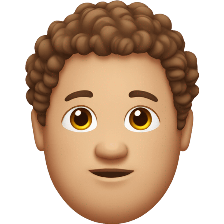 fat ma with curly brown hair and oval face emoji