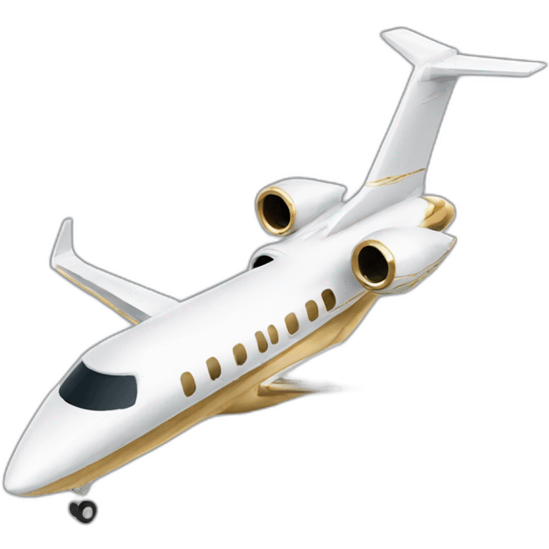 Gold private jet emoji