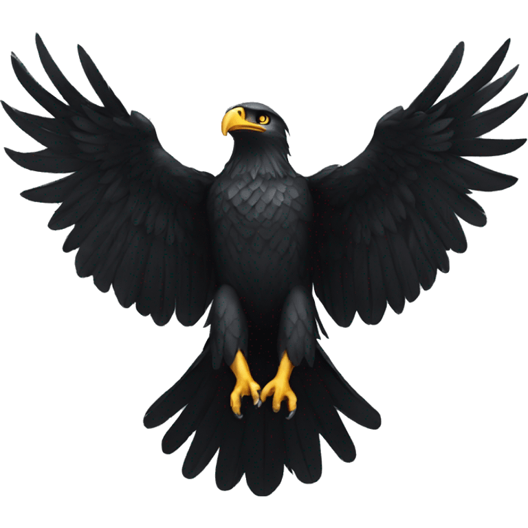 black eagle with open wings emoji