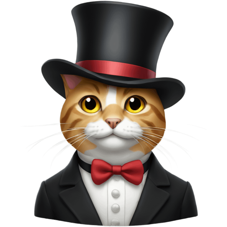 Cat with top hat  emoji