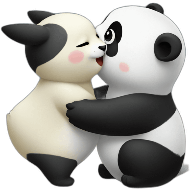 panda kiss a pikachu emoji