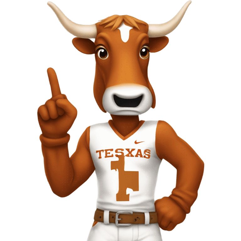 Texas longhorns mascot throwing up the HOOKEM sign  emoji