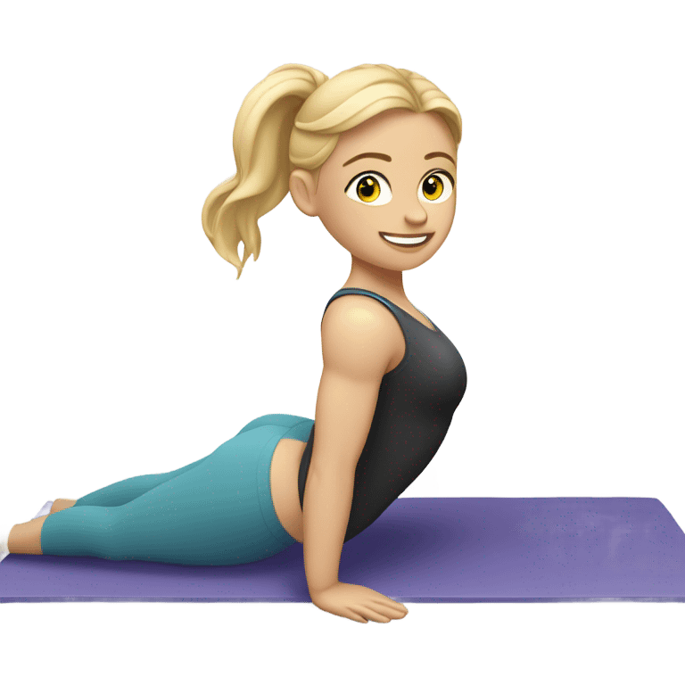 A blonde white Pilates girl emoji