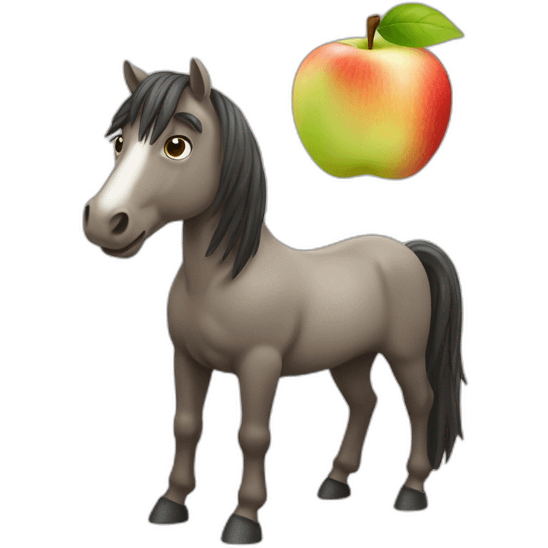 Cheval qui mange une pomme emoji