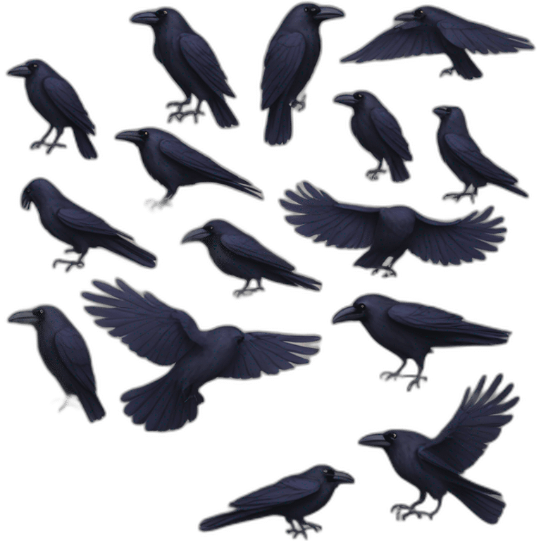 A raven's left wing emoji