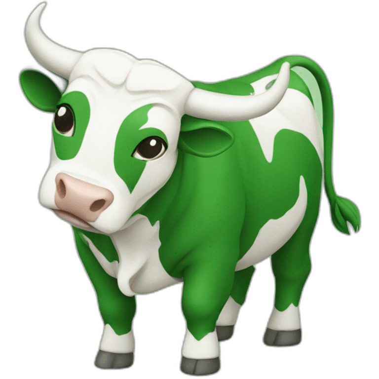 bull green and white emoji