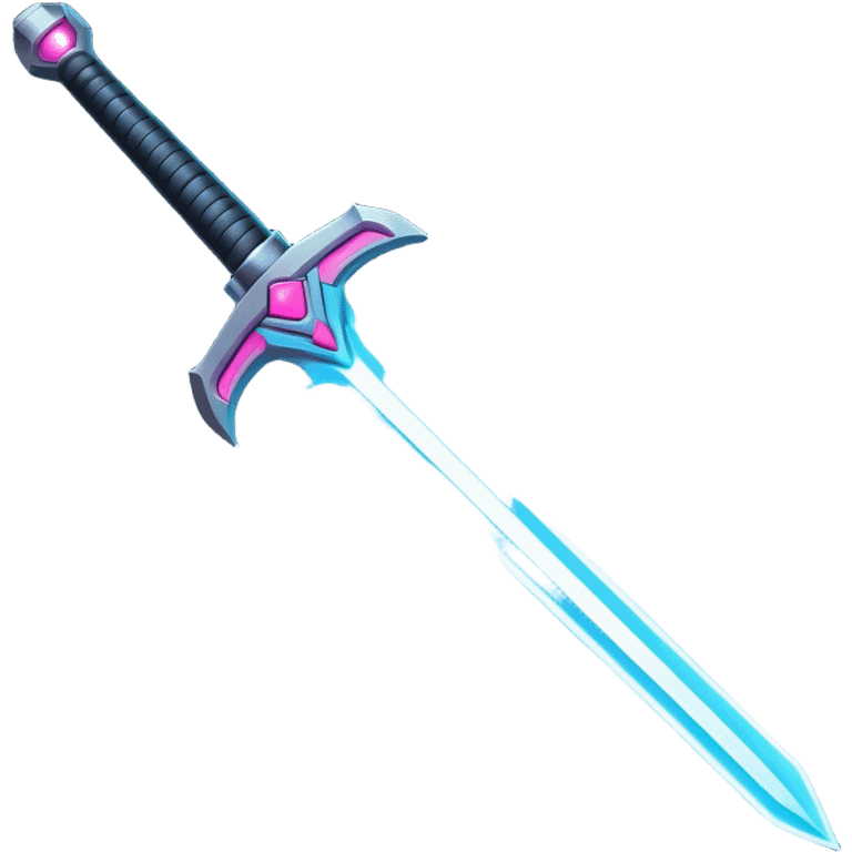 Clash of Clans aesthetic: Cinematic Playful Laser Sword Emoji, rendered in a 3D vector-style similar to standard emojis with minimal shading and bold, simplified shapes. A compact, vibrant energy blade with a neon-hued, glowing edge and futuristic hilt, softly glowing with a radiant cosmic charm. Simplified yet unmistakably iconic, highly detailed and consistent, glowing with a soft pulsating brilliance and high shine. Stylized with a touch of interstellar elegance and a soft glowing outline, capturing the essence of a legendary energy blade with a friendly, playful manner! emoji