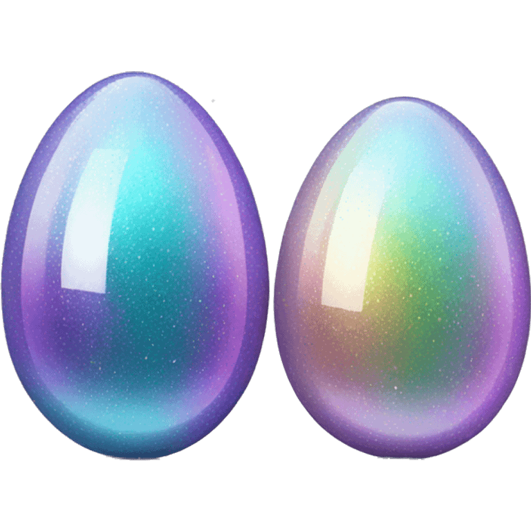 Sparkly glossy Pastel iridescent glass egg emoji