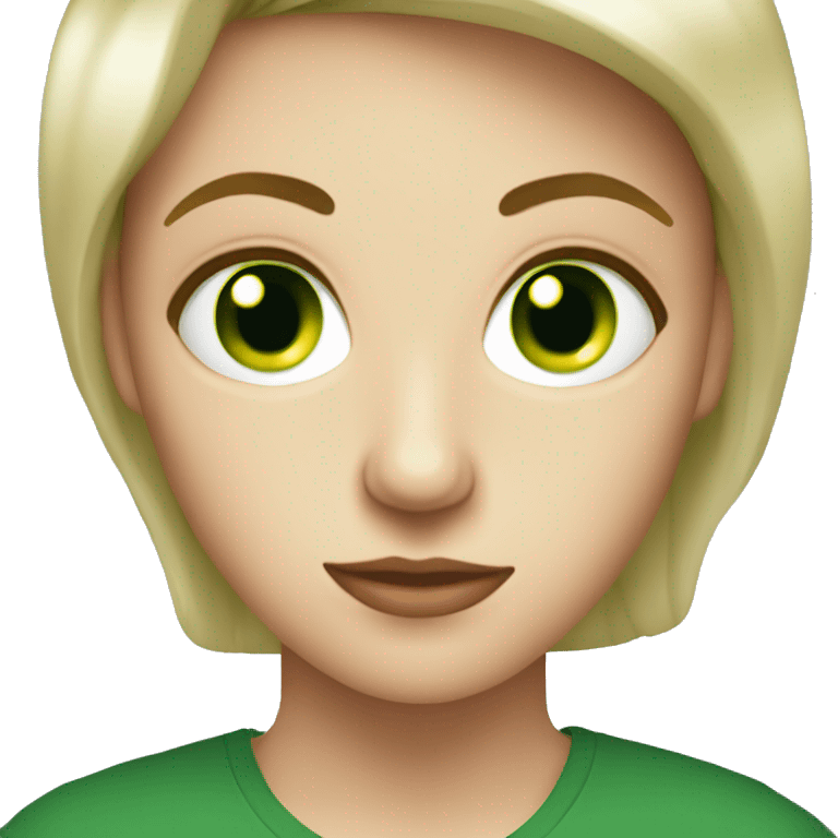 Me with green eyes fair skin and glass of wine emoji