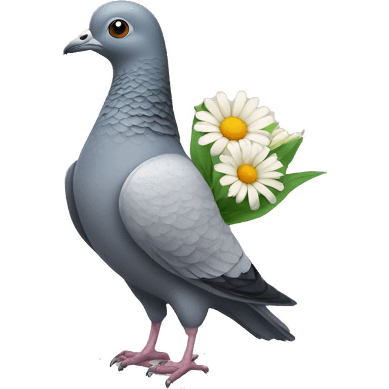 pigeon with flower bouquet emoji