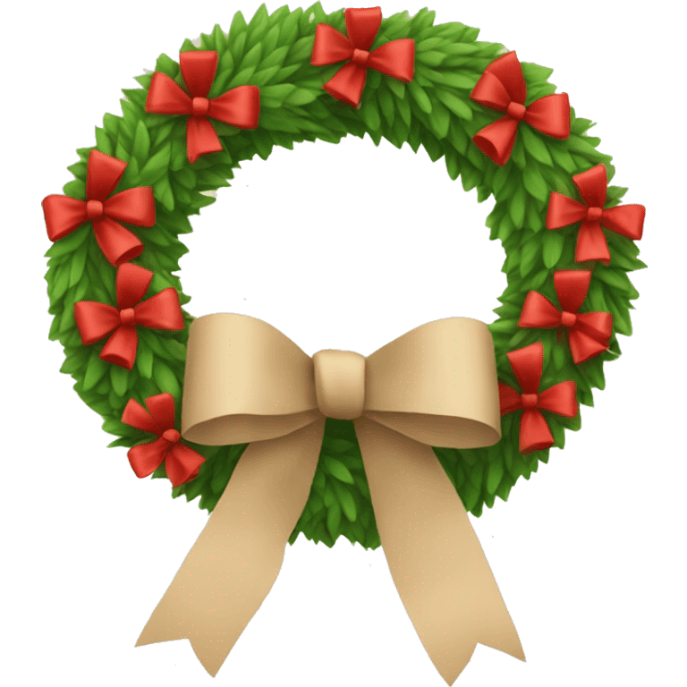 Beige wreath with red bows  emoji