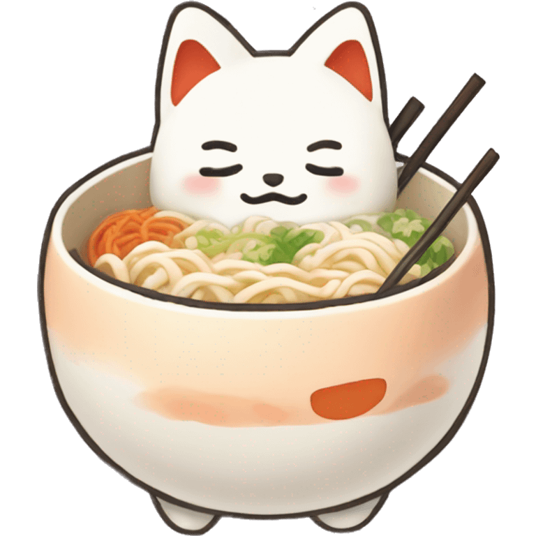 sumikkogurashi-style steamy kitsune udon bowl emoji