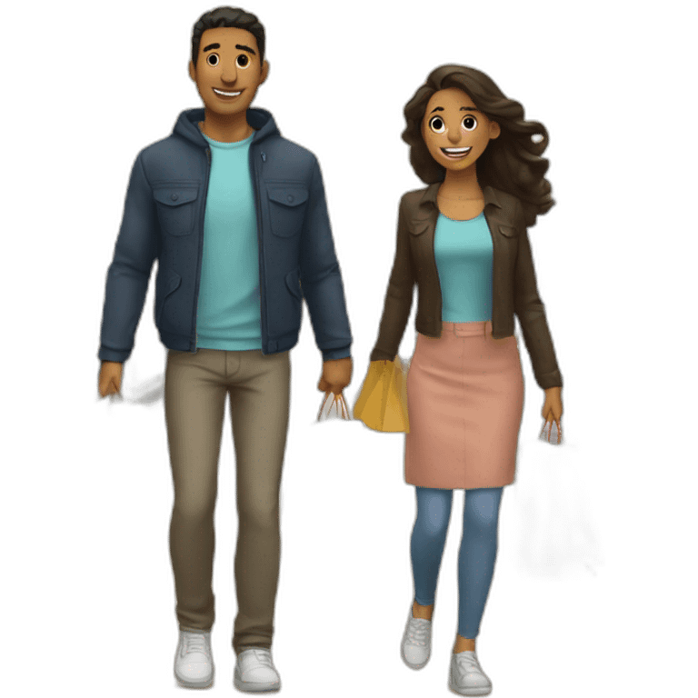 latin couple shopping together emoji