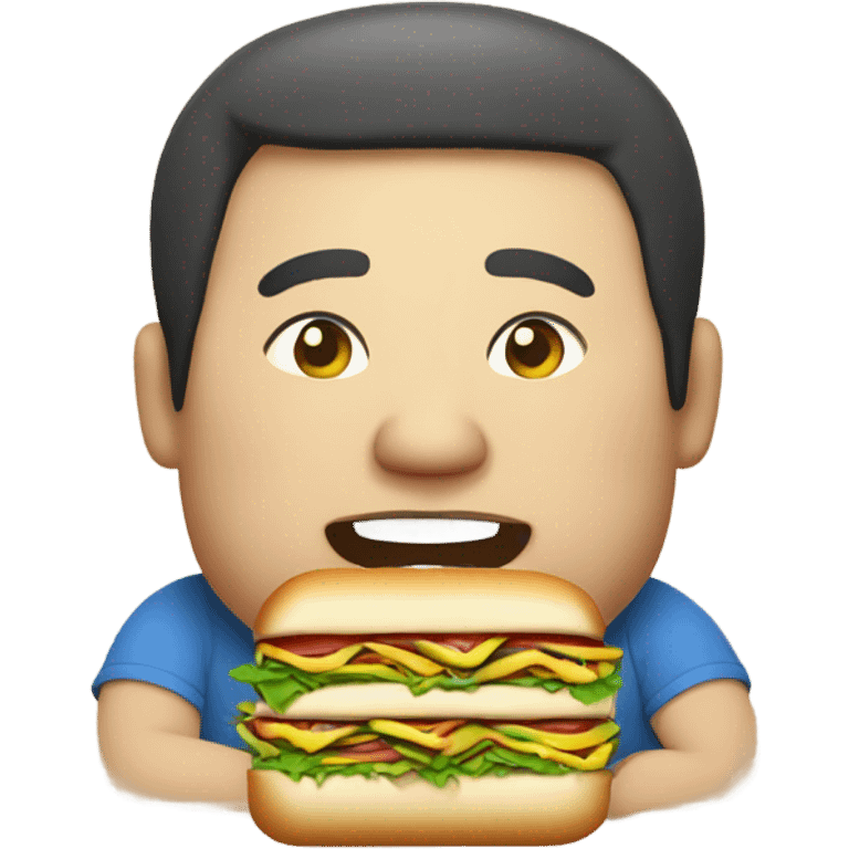 Fat man eating subway emoji