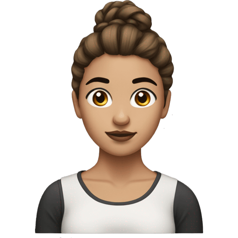 girl with messy bun Brown hair very thick black eyebrows  emoji