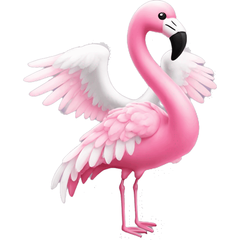 Angel flamingo that sparkles  emoji