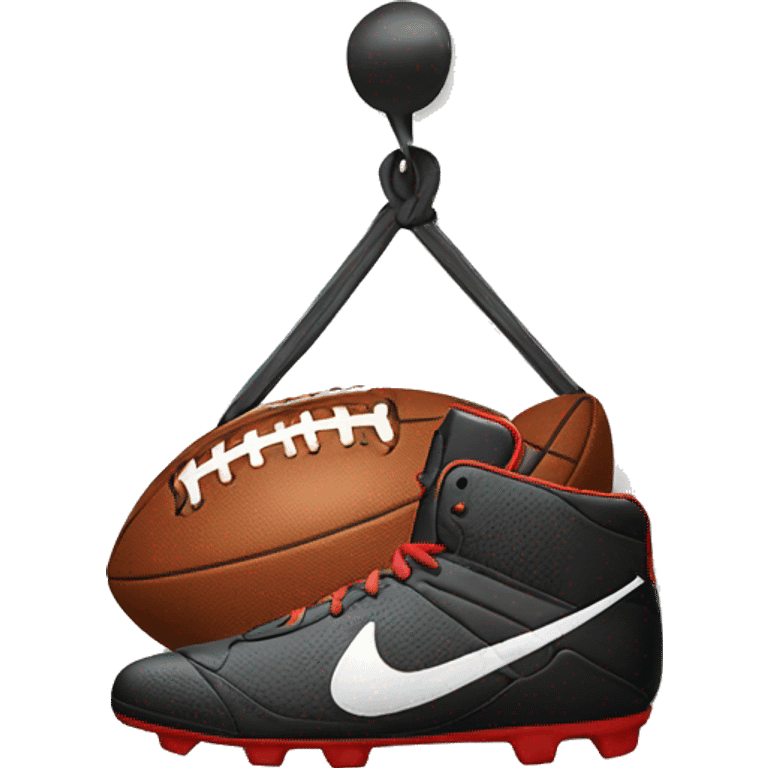 hanging one football shoes on the wall emoji