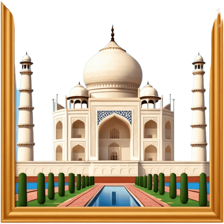 Taj Mahal surrounded by text brackets  emoji