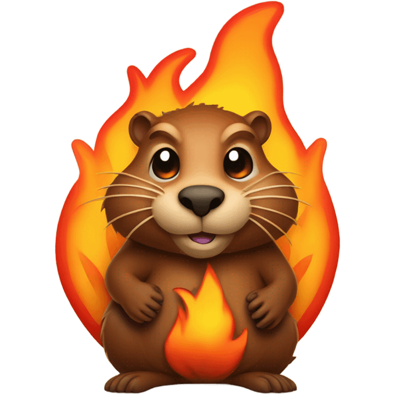 Beaver engulfed in flames emoji