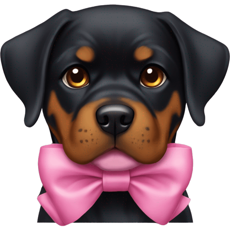 Rottweiler pink bow emoji