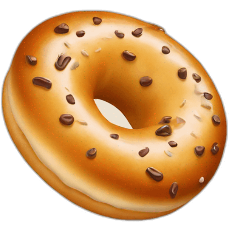 Bagel with chicolate emoji