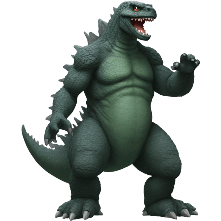 Godzilla with big feet emoji