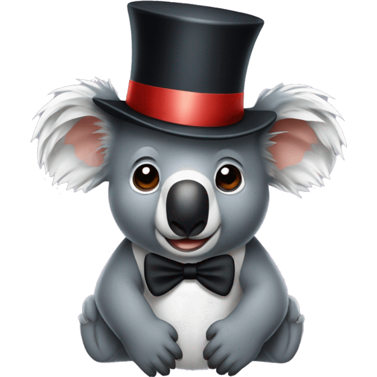 Koala with top hat emoji