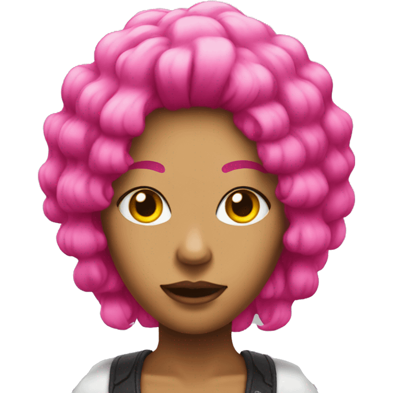 Baddie with a hot pink wig emoji