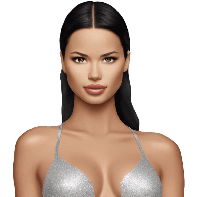 Adriana lima on a runway victoria secret  angel wings emoji