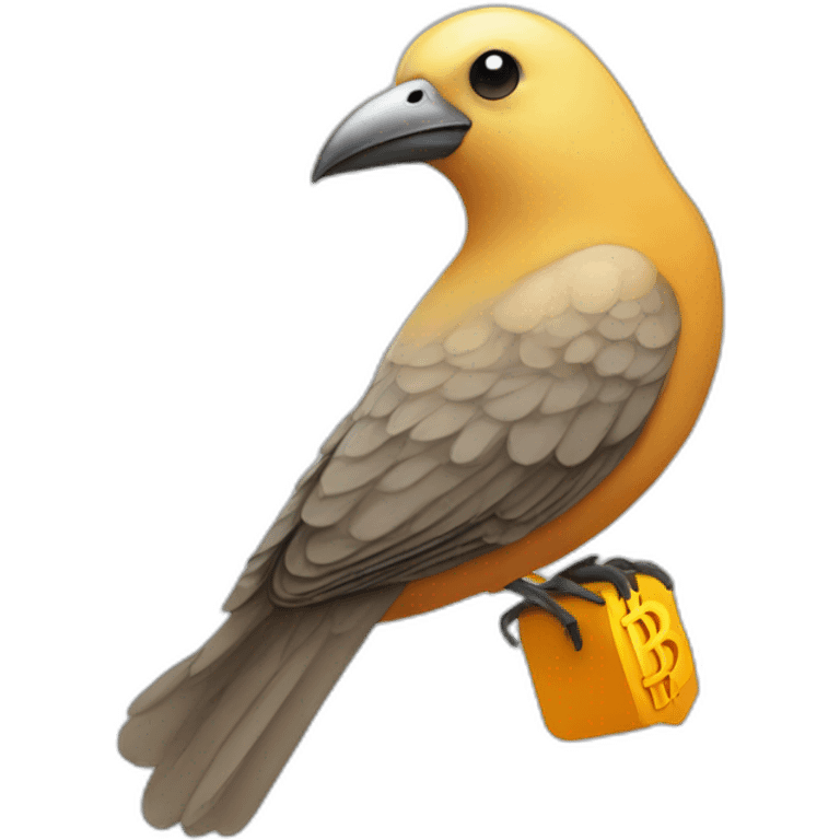 bitcoin on a bird emoji