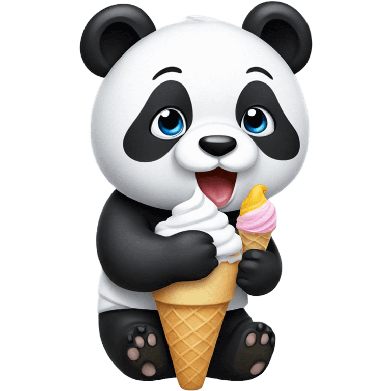 Panda eating ice cream emoji