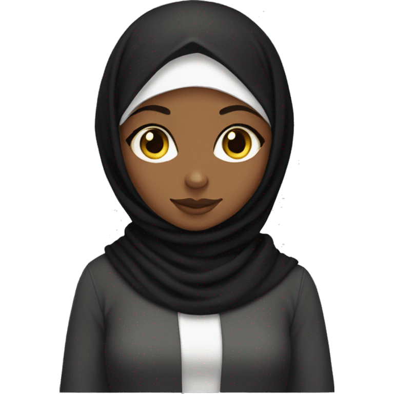 hijab girl with black cat  emoji