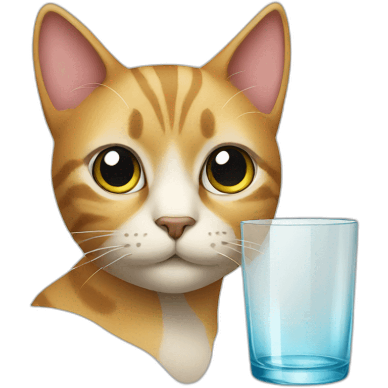 Cat and glass emoji